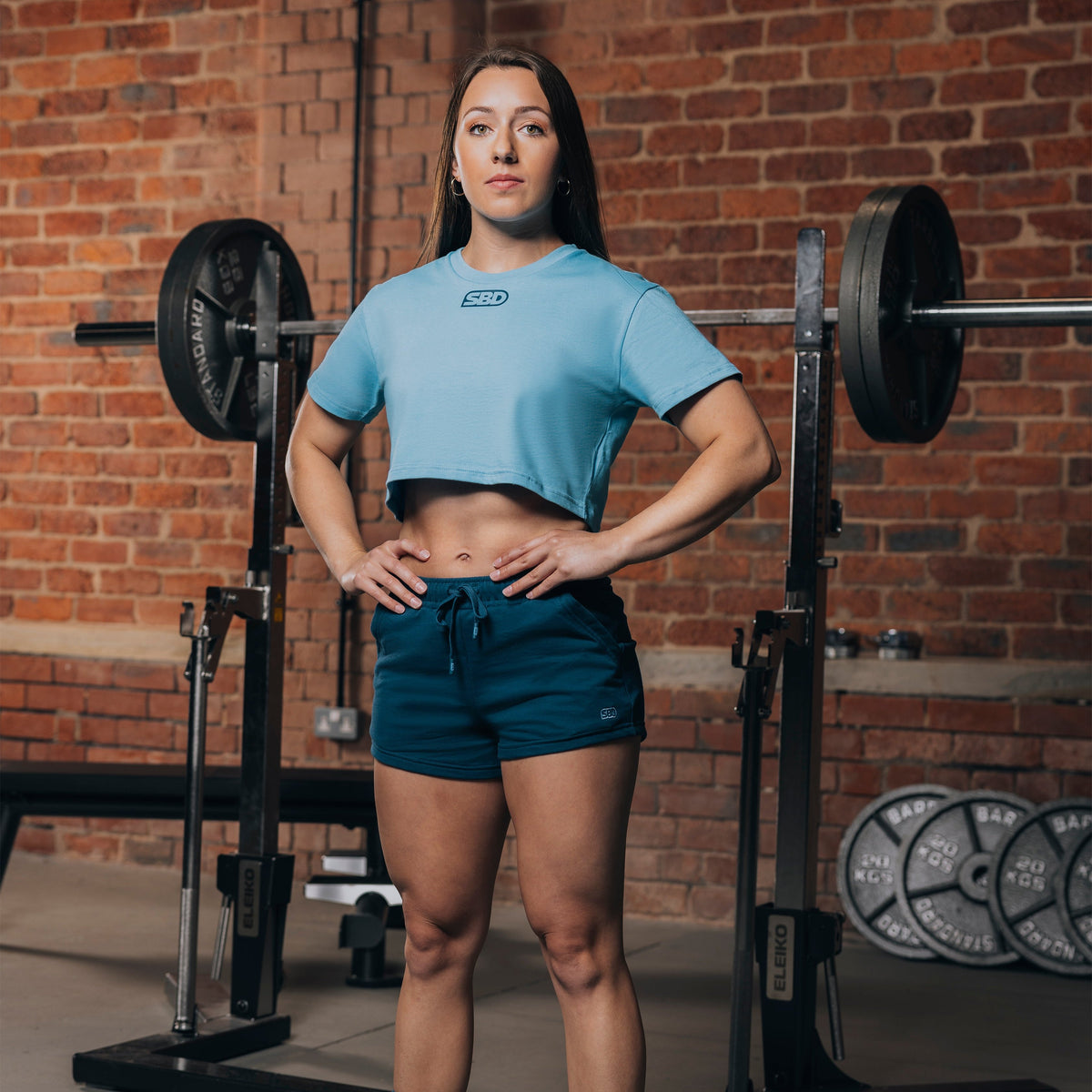 REFLECT CROP TOP BLUE